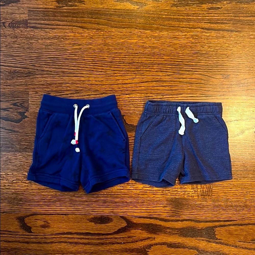 Bundle - Cat & Jack Blue Athletic Shorts with Elastic Waistband, Star Design